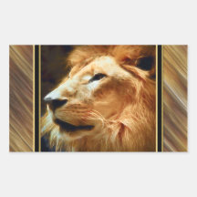Thee Majestic Lion Rectangular Stickers