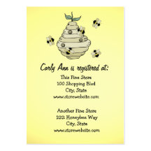Thème d'abeille de carte d'enregistrement de baby  modèles de cartes de visite