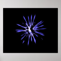 Thème foncé de bleu de spore affiche