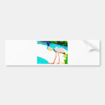 Thème tropical de graphique de cigogne autocollant pour voiture
