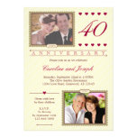 Then and Now 40th Wedding Anniversary Invitation