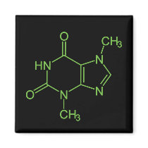 Theobromine Chocolate Molecule Refrigerator Magnets