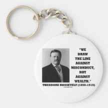 Theodore Roosevelt Against Misconduct Not Wealth Key Chain