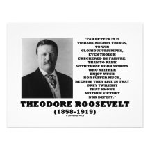 Theodore Roosevelt Dare Mighty Things Triumphs Personalized Invitations