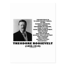 Theodore Roosevelt Dare Mighty Things Triumphs Post Cards