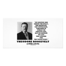 Theodore Roosevelt Despise Bully Coward Voluptuary Picture Card