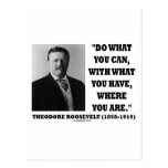 Theodore Roosevelt Do What You Can Quote Post Card