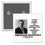 Theodore Roosevelt Vote Is Like A Rifle Character Pin