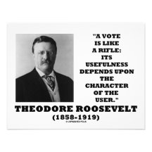 Theodore Roosevelt Vote Is Like A Rifle Character Personalized Invitations