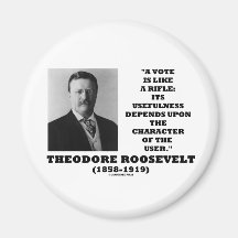 Theodore Roosevelt Vote Is Like A Rifle Character Fridge Magnet