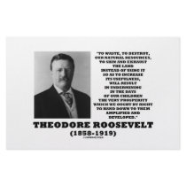 Theodore Roosevelt Waste Destroy Natural Resources Custom Stationery