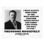 Theodore Roosevelt West African Proverb Stick Custom Invites