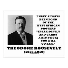 Theodore Roosevelt West African Proverb Stick Post Card