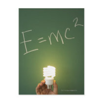 Theory of relativity on blackboard postcard