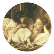 ther and Child by Lord Frederic Leighton Round Sticker