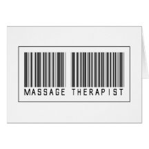 Thérapeute de massage de code barres carte de vœux