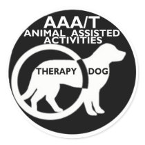 THERAPY DOG ANIMAL ASSISTED ACTIVITIES ROUND STICKERS