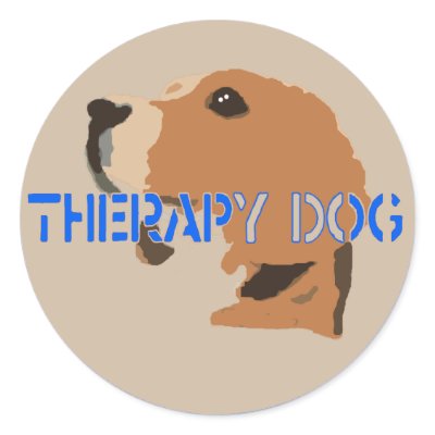 THERAPY DOG SIGN BEAGLE ROUND STICKER by Sofia_Youshi