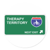 Therapy Next Exit Round Stickers