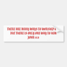 THERE ARE MANY WAYS TO WORSHIP GOD BUT THERE IS... BUMPER STICKERS