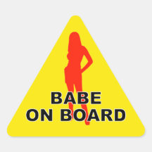 There is a babe on board triangle stickers