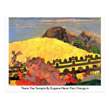 There The Temple By Eugene Henri Paul Gauguin Postcards
