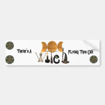 There's A Wiitch Flying this car Bumper Sticker
