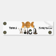 Theres A WItch Flying this car Bumper Sticker