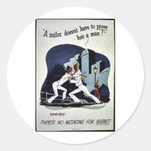 There's No Medicine For Regret Round Stickers