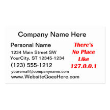 Theres No Place like 127001 red Business Card Templates