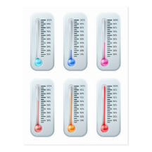 Thermometer series set post cards