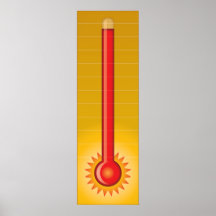 Thermomètre d'un rouge ardent de but posters