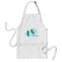 thespian light teal apron