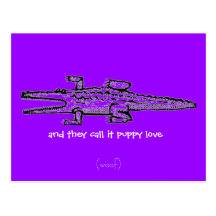 they call it puppy love post card