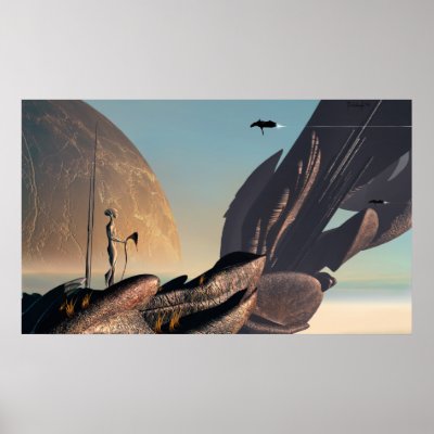 They came from the sky - scifi poster by eonworks