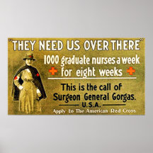 They Need Us Over There ~ Vintage Nurse. Print