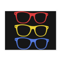 thick rimmed glasses postcard
