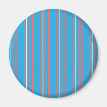 Thin Stripes Aqua Refrigerator Magnets