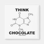 Think Chocolate (Theobromine Molecule Chemistry) Fridge Magnets