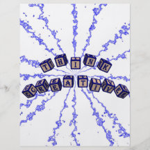 Think Creative toy blocks in blue. Custom Flyer