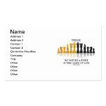 Think Do Not Be A Pawn In The Game Of Life (Chess) Business Cards