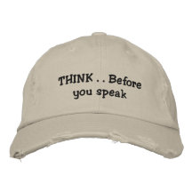 Think Embroidered Baseball Cap