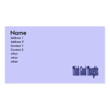 think good thoughts business card