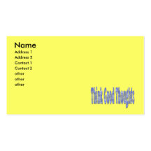 think good thoughts business card