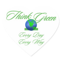 Think Green 2 Heart Sticker