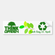 Think Green bumpersticker Bumper Stickers