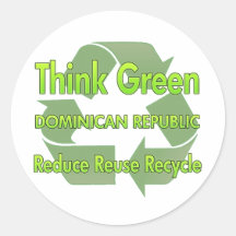 Think Green Dominican Republic Sticker