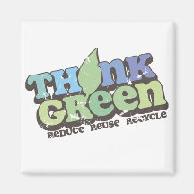 Think Green Earth Day Fridge Magnet