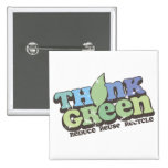 Think Green Earth Day Square Button
