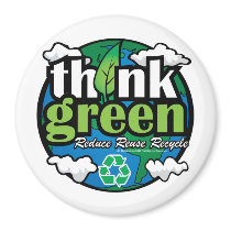 Think Green Earth Refrigerator Magnets